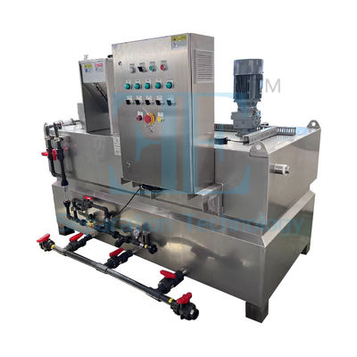 Capacidades de ajuste em tempo real e características avançadas Sistema de dosagem de polímeros para três tanques de mistura de produtos químicos e água